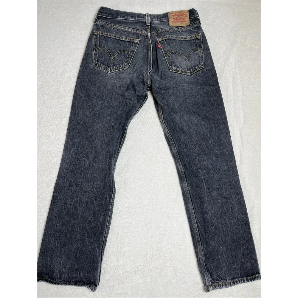 Vintage Levis 501 Black Jeans‎ Men 32x32 (31x 29) Y2K Button Fly Denim Straight